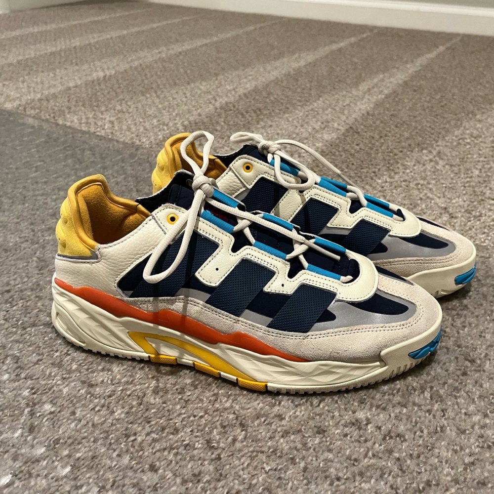 adidas Mens Niteball Cream White Collegiate Navy Sneakers